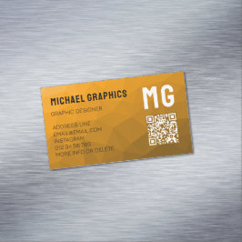 Orangens övertoningskod, geometriskt nät mönster Q Magnetiska Visitkort