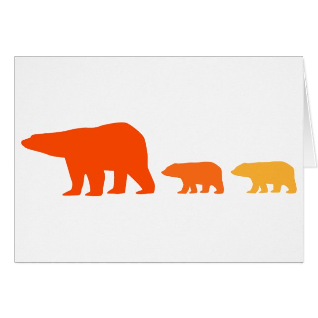 Orangens Polar Bear Hälsningskort (Framsidan Horizontal)