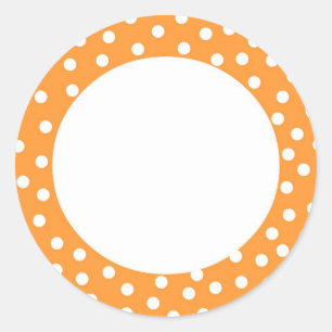 Orangens polka-punktsetikett runt klistermärke