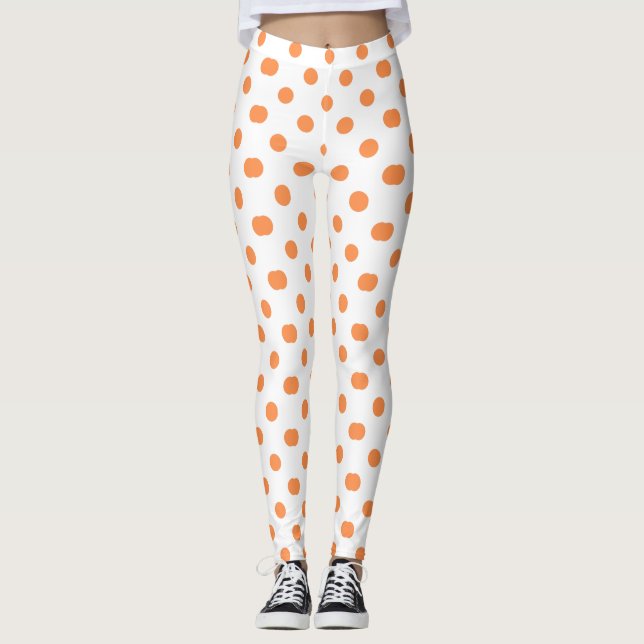 Orangens prickade utformning leggings (Framsida)