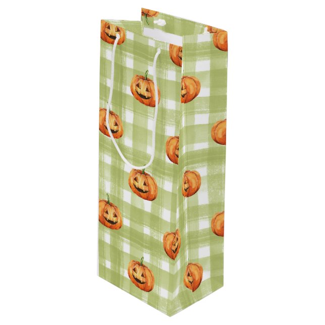 ORANGENS PUMPKINER MED GRÖNT- OCH VITPLATS (Framsidan Vinklad)