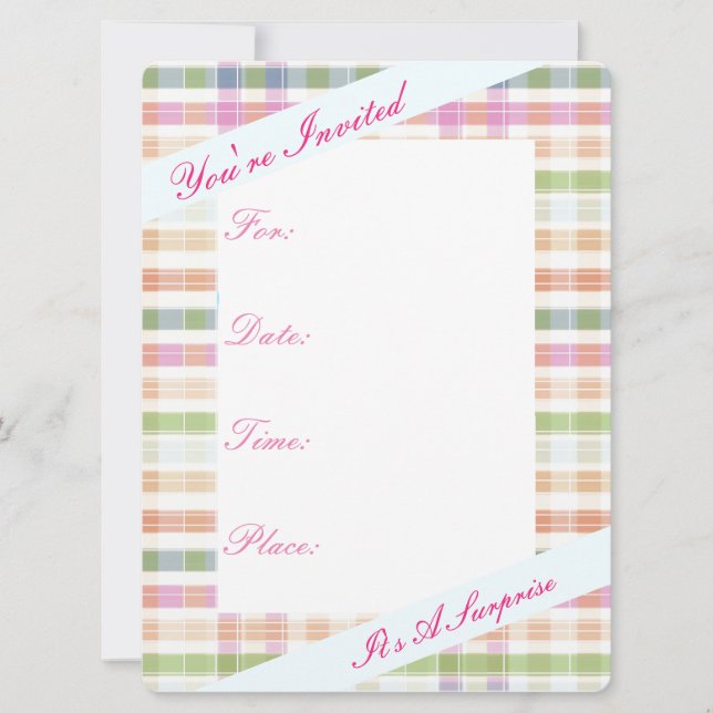 Orangens Rosa och blått Inbjudningar (Framsida)