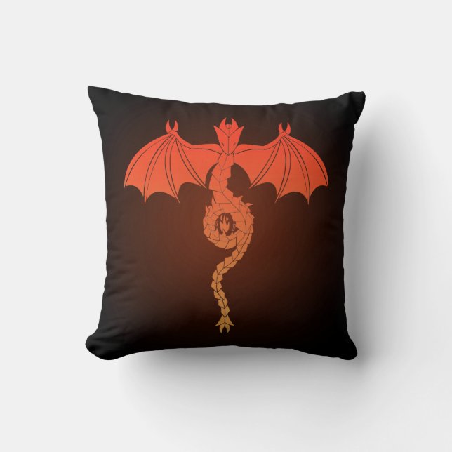 Orangens serpent Dragon Kudde (Framsida)