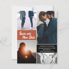 Orangens Spara vårt nya datumfoto Ändra datum Magnetisk Inbjudningskort