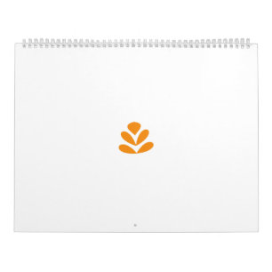 Orangens stiliserade, blomliknande design på en mö kalender