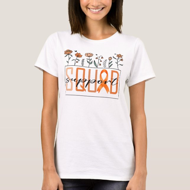 orangens stödgrupp, copyrof-informationsblomma t shirt (Framsida)