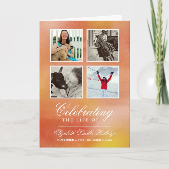 Orangens vattenfärg - fotobegravningsprogram program (Framsida)