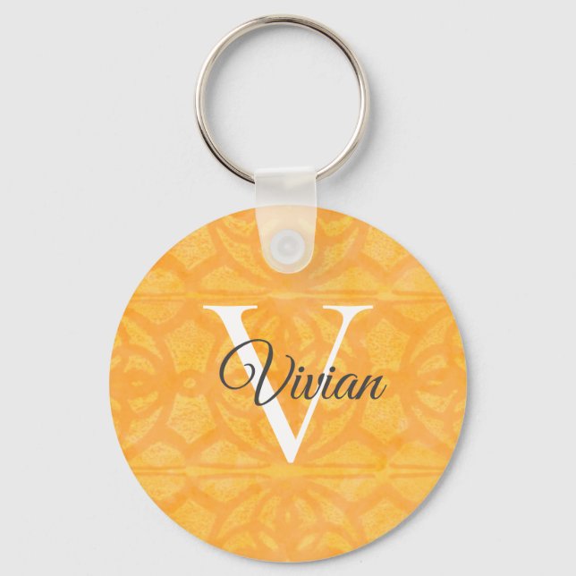 Orangens vattenfärg nyckelring (Framsida)