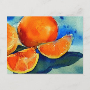 Orangens vattenfärg vykort