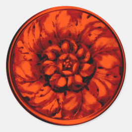 Orangens Vintage Baroque Embossed look Seal Seal Runt Klistermärke