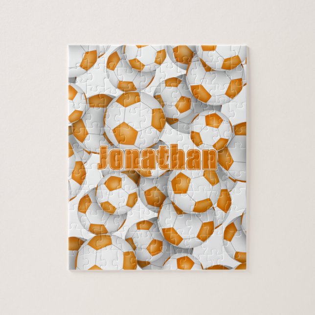 orangens vita team färg Barns fotboll Pussel (Vertikal)