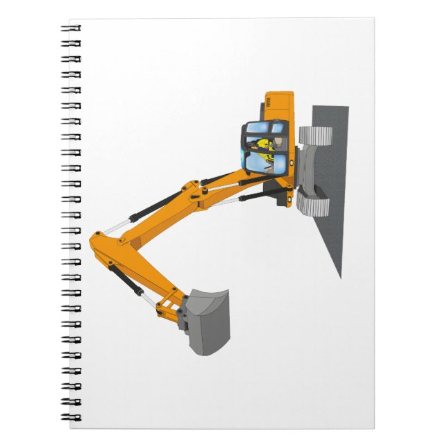 oranger Kettenbagger Anteckningsbok Med Spiral (Framsidan)
