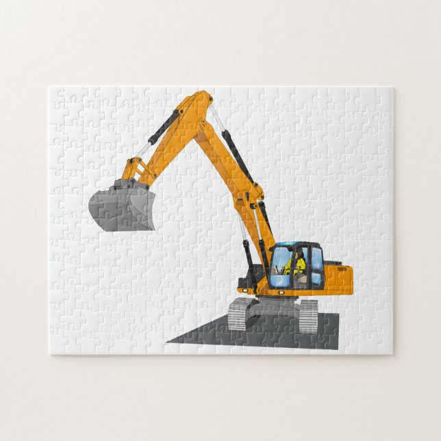 oranger Kettenbagger Pussel (Horisontell)