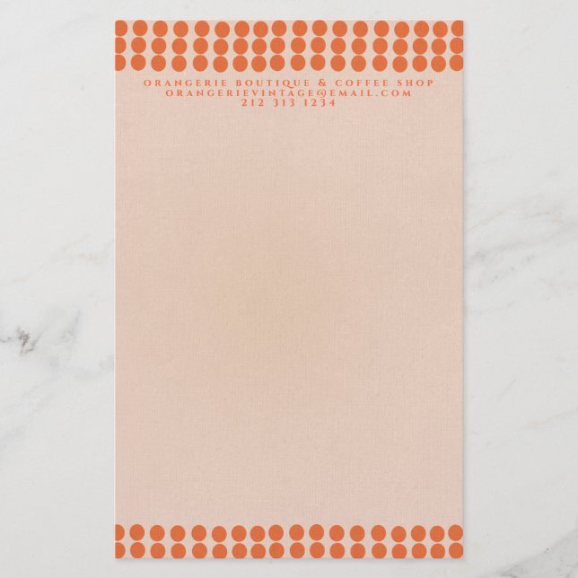 Orangerie Modern, simpla, vismliknande kuterpunkte Brevpapper (Framsida)