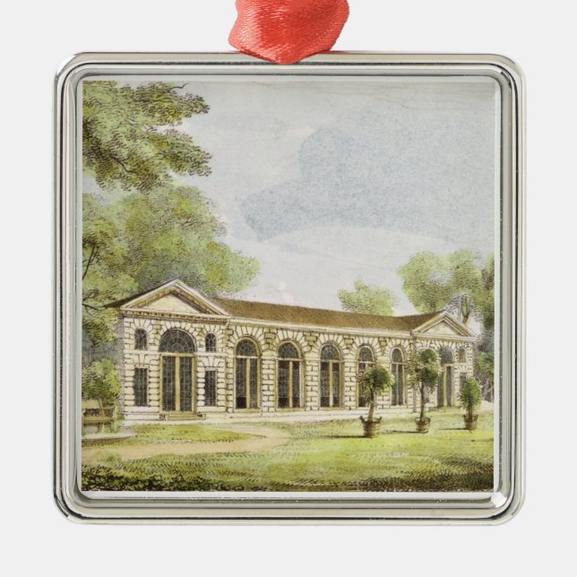 Orangeryen Kew trädgårdar, pläterar 11 från 'Kew Julgransprydnad Metall (Framsidan)