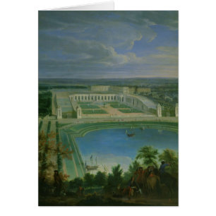 Orangeryen och chateauen på Versailles, 1696 Hälsningskort