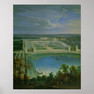 Orangeryen och chateauen på Versailles, 1696 Poster