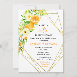 Oranges and Flowers Baby Shower Inbjudningar