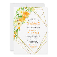 Oranges and Flowers Birthday