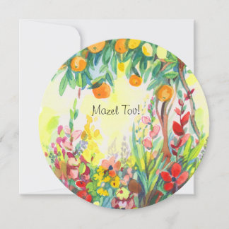 Oranges and flowers postcard