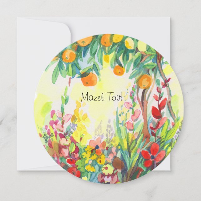 Oranges and flowers postcard (Framsida)