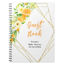 Oranges Citrus Baby Shower Guest Book Anteckningsbok