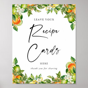 Oranges Citrus Recept Cards - tecken Poster