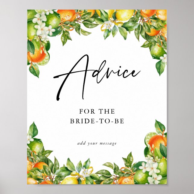 Oranges Lemon Citrus Briddusch Advice Poster (Framsidan)