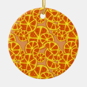 Orangeskivamönster Julgransprydnad Keramik