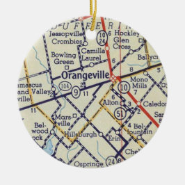 Orangeville ON Vintage Karta Julgransprydnad Keramik