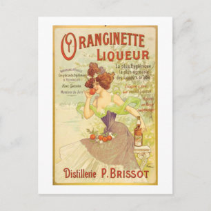 Oranginette Liqueur Vintage Fine Art Vykort