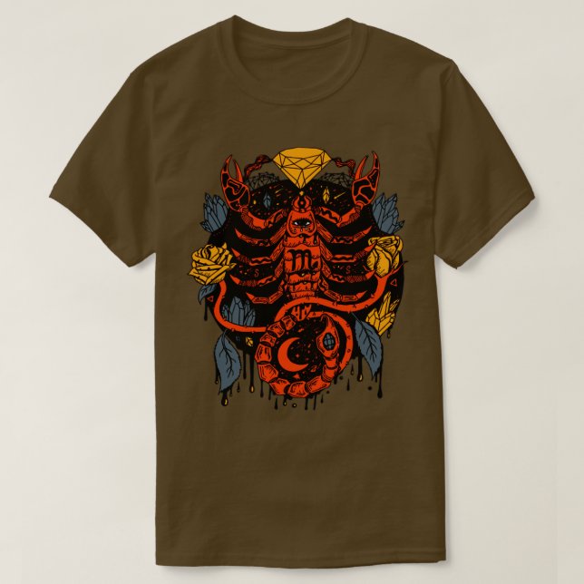 Orangrey Mystic Scorpio Zodiac T Shirt (Design framsida)