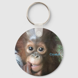 Orangutan Baby Crystal Borneo Nyckelring