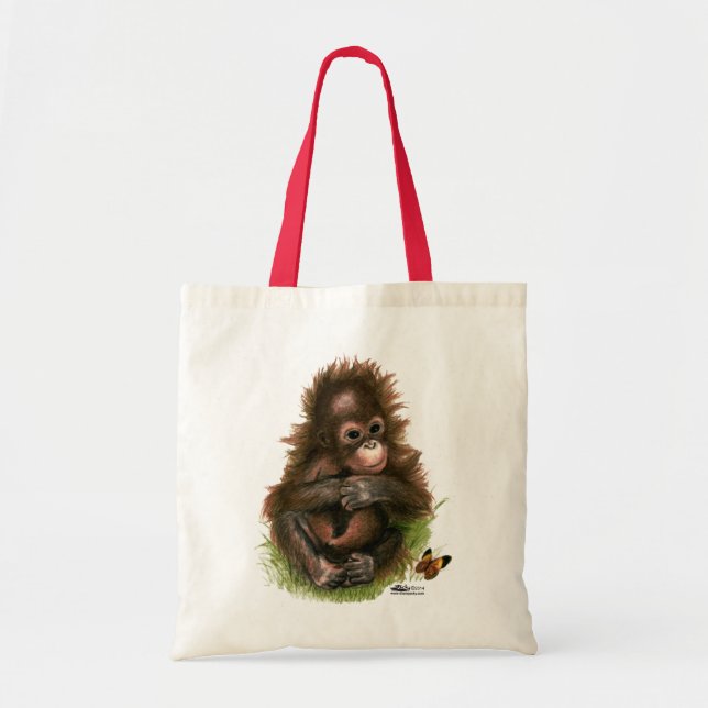 Orangutan Baby och Butterfly Tygkasse (Framsidan)