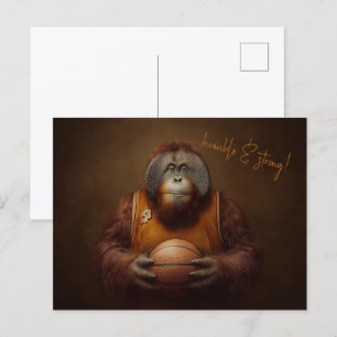 Orangutan Basketball Player Vykort