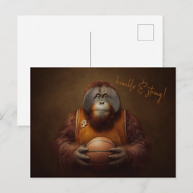 Orangutan Basketball Player Vykort (Fram/baksida)