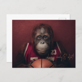 Orangutan Basketball Player Vykort