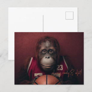 Orangutan Basketball Player Vykort