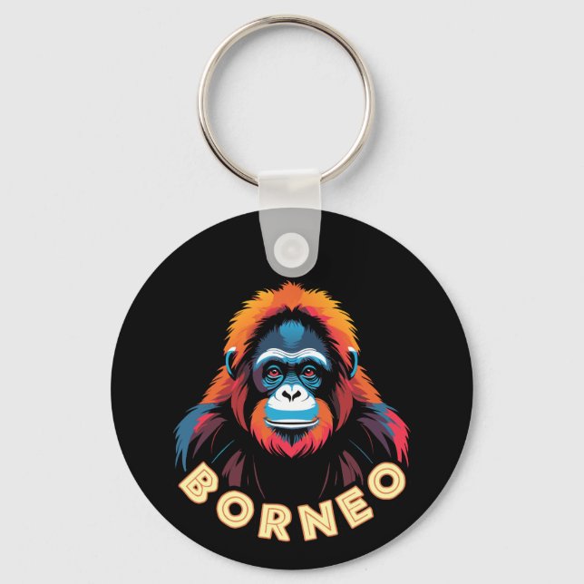 Orangutan Borneo Nyckelring (Framsida)