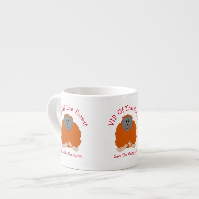 Orangutan Design Personlig Espressomugg (Framsida vänster)