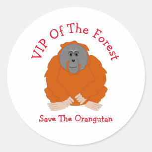 Orangutan Design Personlig Runt Klistermärke