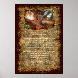 Orangutan Endangars Wildlife Animal Decreto Poster