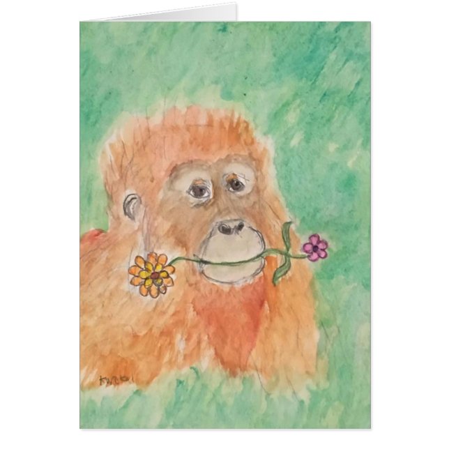 orangutan hälsningskort (Framsidan)