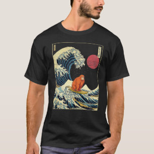 Orangutan Japansk Kanagawa Wave Funny Surf Animal T Shirt