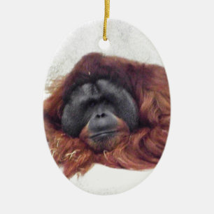 Orangutan Julgransprydnad Keramik