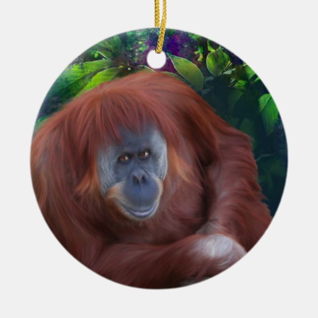 Orangutan Julgransprydnad Keramik (Framsidan)