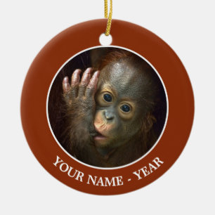 Orangutan Julgransprydnad Keramik