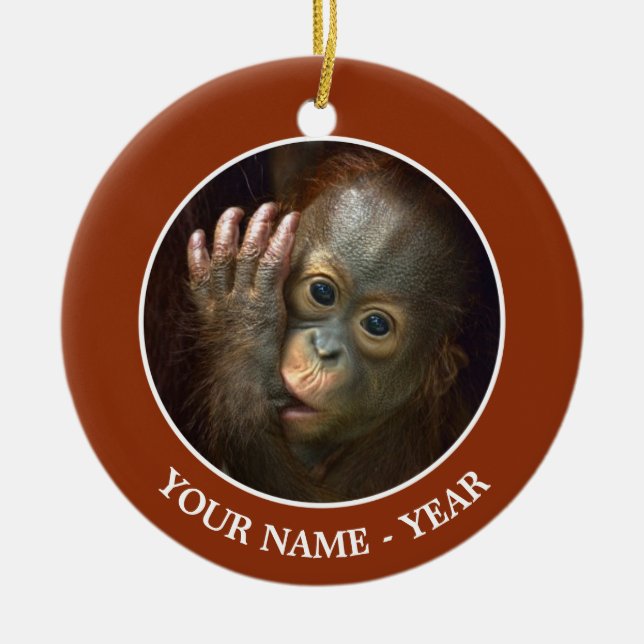 Orangutan Julgransprydnad Keramik (Framsidan)
