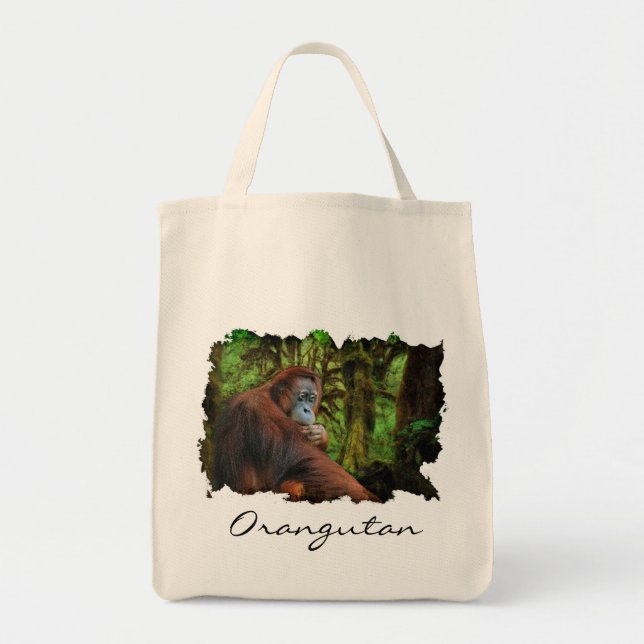 Orangutan & Jungle Primate Wildlife Livsmedel Tote Tygkasse (Framsidan)