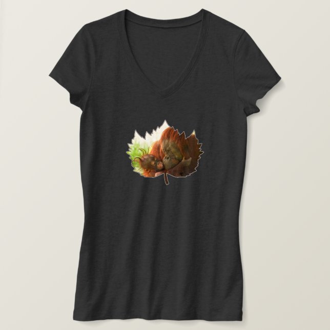 Orangutan Mor och Baby T Shirt (Design framsida)